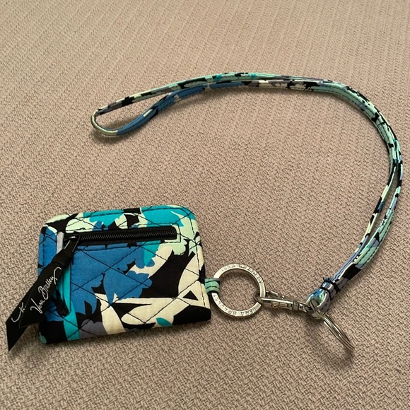 Vera Bradley Fabric Lanyard with Double ID Window Wallet - Picture 1 of 12